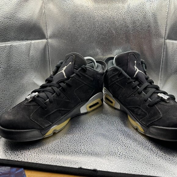 Size 12 Air Jordan 6 Retro Low Chrome Black Mens Lace-Up Shoes 304401-003 - Picture 6 of 12